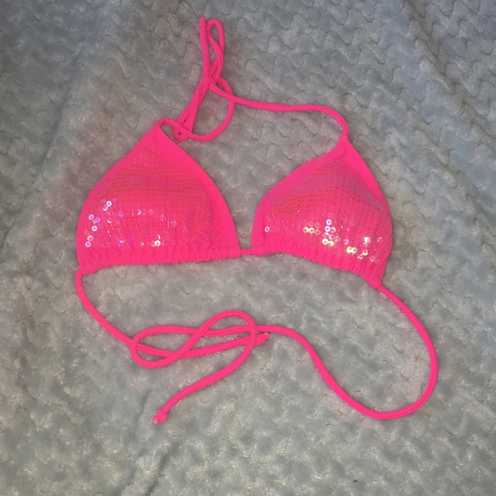 pink sparkle bikini top